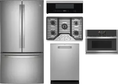 5 Piece Package Includes Refrigerator, Cooktop, Wall Oven, Microwave And Dishwasher